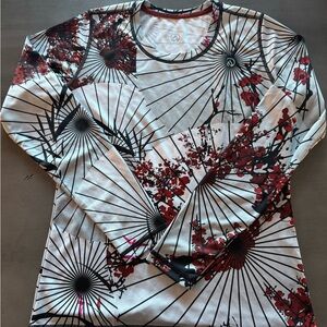 Inknburn Stylish Floral Geometric Long Sleeve Top